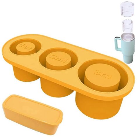 Moule à glaçons en silicone pour tasses de 20 à 40 oz, bac à glaçons pour congélateur, jaune. (1/5)
