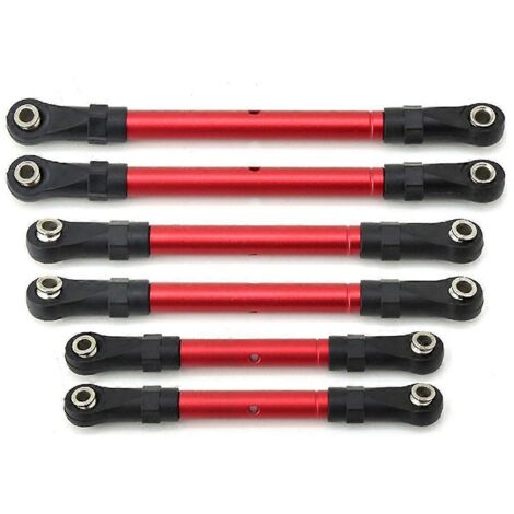 Biellette de direction, barre d'accouplement, biellette de traction pour voiture RC Hoss 4WD rouge-- (1/5)
