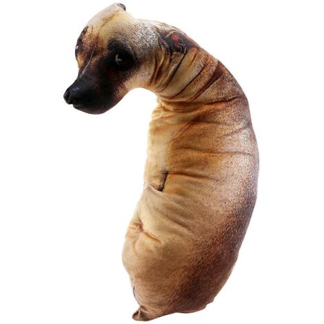 Coussin décoratif imprimé chien en 3D, jouet préféré des enfants --- (1/5)