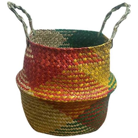 Panier de rangement avec poignées, panier de plage pliable en osier. (1/5)
