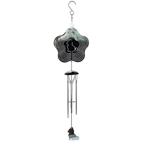 Carillon éolien d'extérieur avec girouette en forme de chien en 3D -- (1/5)