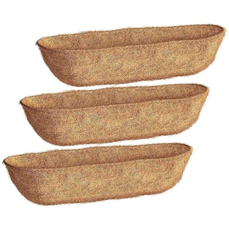 Lot de 3 doublures de bac de 30 pouces en fibre de coco pour jardinières murales. (1/5)