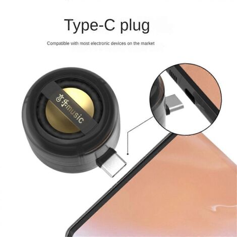 Mini haut-parleur universel Type-C, boîtier audio, prise USB-C pour téléphone, transparent (1/5)