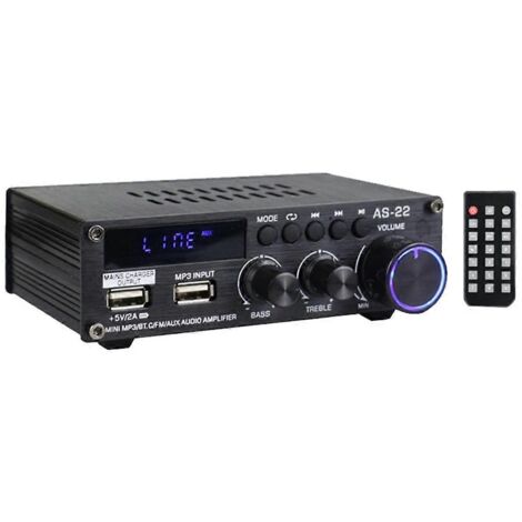 Amplificateur numérique HiFi AS22 30 W x 2, 2 canaux, Bluetooth pour voiture, prise UE (1/5)