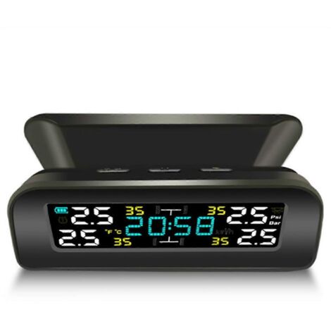Moniteur universel d'inspection des pneus sans fil à alimentation solaire et heure externe -- (1/5)