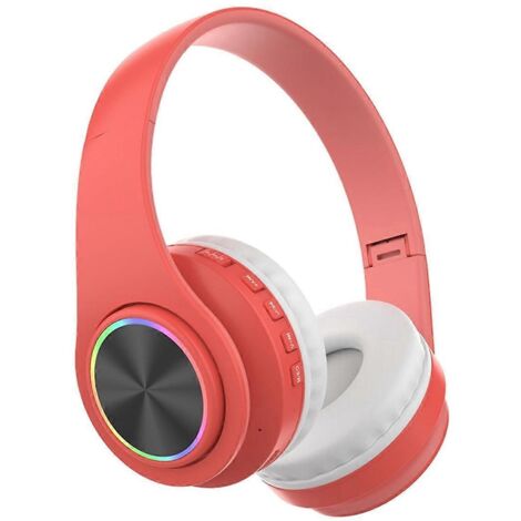 Casque Bluetooth, oreillette Bluetooth sans fil intelligente rouge-- (1/5)
