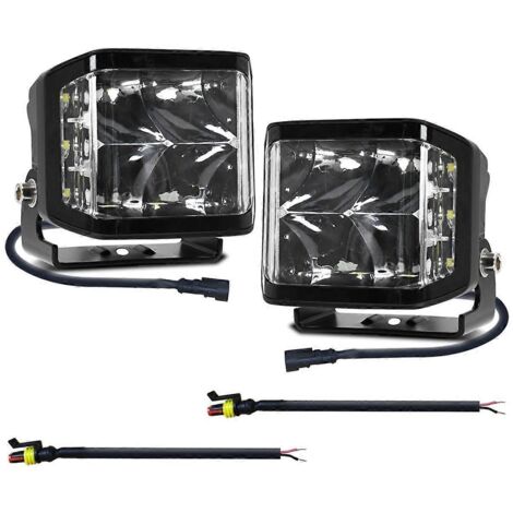 Projecteurs de travail LED blancs 100 W, feux antibrouillard tout-terrain pour camion, SUV et bateau (lot de 2) (1/5)
