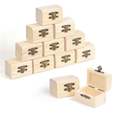 Boîte en bois Shore petite avec couvercle à charnière (lot de 12) (1/5)