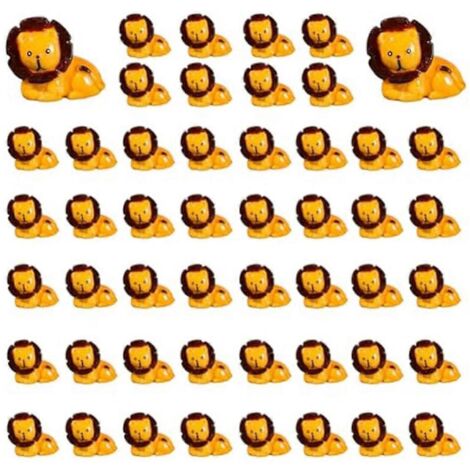 Figurines miniatures d'animaux de la jungle : Lion, animaux sauvages. (1/5)