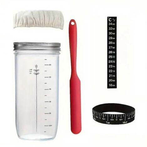 Bocal en verre pour fermentation du pain, bocal à levain, cuisson du pain, petit format -- (1/5)