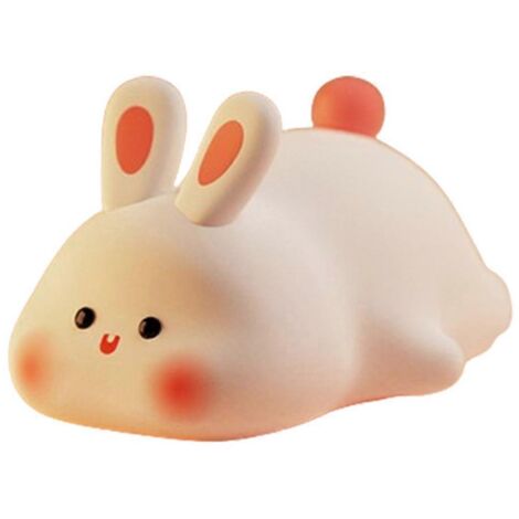 Veilleuse lapin, lampe en silicone mignonne, lapin lumineux à intensité variable --- (1/5)
