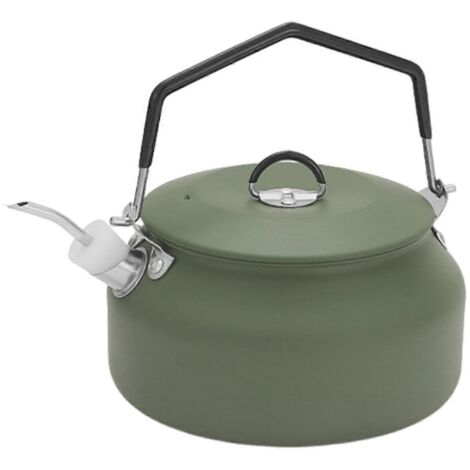 Bouilloire verte de cuisine, bouilloire professionnelle, accessoires d'extérieur --- (1/5)