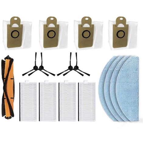 Pour balai à franges Minien MX90 Pro : brosse latérale principale, filtre HEPA, chiffon et sac à poussière (1/5)