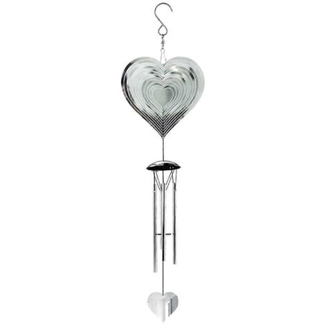 Carillon éolien d'extérieur avec girouette en forme de cœur en 3D -- (1/5)