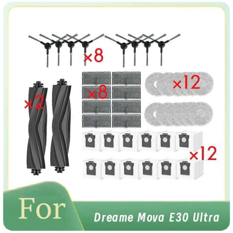 42 pièces pour balai à franges à rouleau latéral ultra E30 avec filtre HEPA-- (1/5)