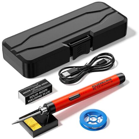 Kit de fer à souder micro-USB 5V, avec batterie rouge-- (1/5)