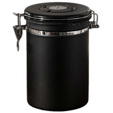 Boîte de rangement hermétique pour café en grains, 1,8 L, noire (1/5)