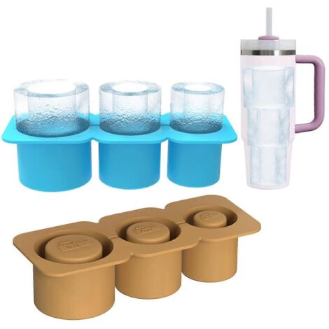 Bac à glaçons pour tasses, gobelets, moule à glaçons pour congélateur, marron et rouge. (1/5)