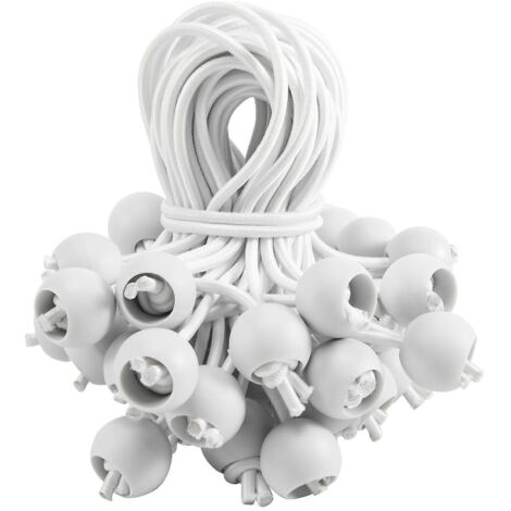 50 attaches élastiques avec boules (blanches) (1/5)