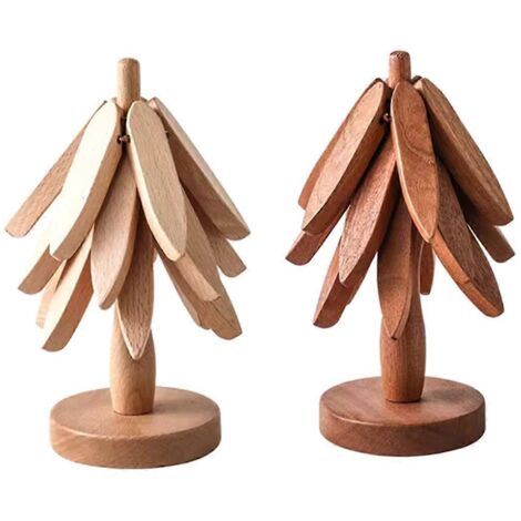Lot de 2 dessous de plat en forme d'arbre pour plats chauds - (1/5)