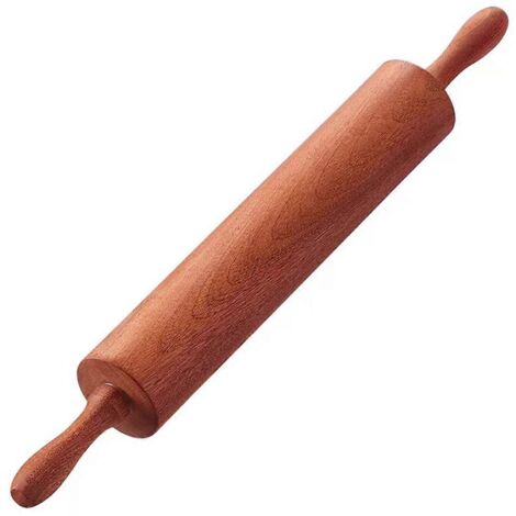 Rouleau à pâtisserie en bois, rouleau à pâtisserie classique en sapelli avec poignées -- (1/5)