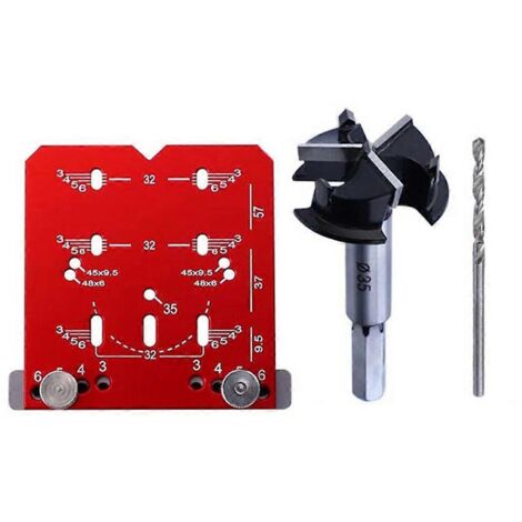 Gabarit pour charnières de meuble, compatible avec les charnières à deux trous de 45 mm et 48 mm B-- (1/5)
