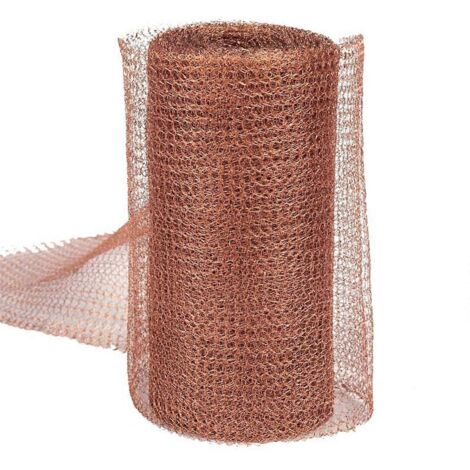 Kit de lutte contre les rongeurs en maille de cuivre 5 po x 35 pi, mélange de laine de cuivre antirouille (1/5)