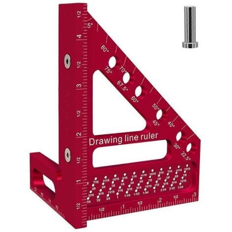 Équerre de menuisier pour le travail du bois, règle à tracer, règle de mesure (1/5)
