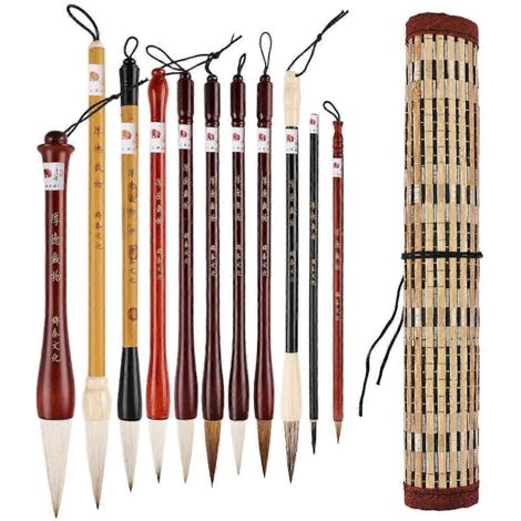 Pinceaux de calligraphie chinoise, lot de 11 (1/5)