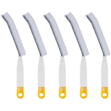 Brosse multifonctionnelle longue pour les recoins, brosse de nettoyage à poils durs, blanche-- (1/5)
