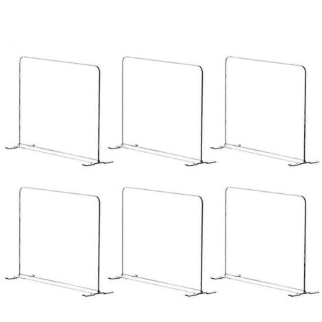 Lot de 6 séparateurs d'étagères en acrylique pour l'organisation de votre placard -- (1/5)