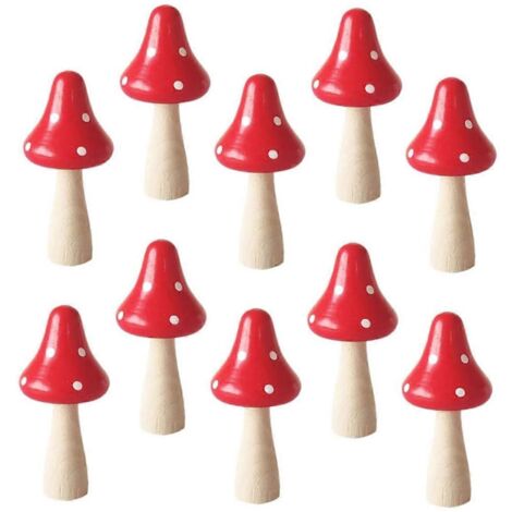 Lot de 10 ornements de champignons microscopiques en céramique pour pots de fleurs ou bonsaïs.