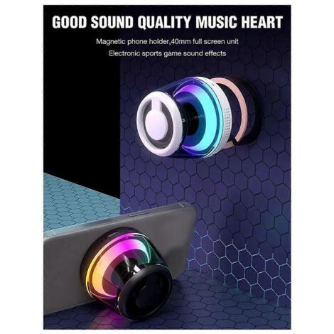 Enceinte Bluetooth magnétique avec éclairage RGB, enceinte portable, A-- (1/5)