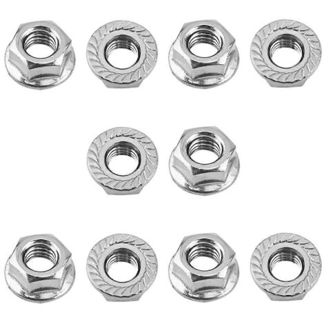 Lot de 30 écrous hexagonaux à bride dentelée M8, écrous hexagonaux à bride M8-1,25 mm (1/5)