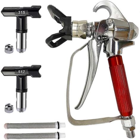 Pistolet à peinture avec 2 buses de pulvérisation (315, 517) pour pistolet à peinture à pompe -- (1/5)