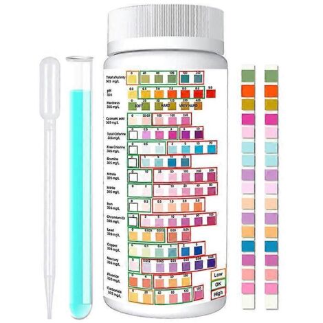 Kits de test d'eau 16 en 1 pour eau potable - (50 bandelettes de test) (1/5)