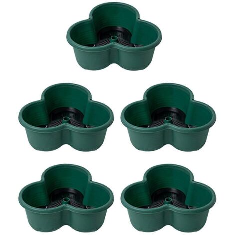 Pots de fleurs empilables pour jardinage vertical, pour fraises (5 pièces) Vert-- (1/5)