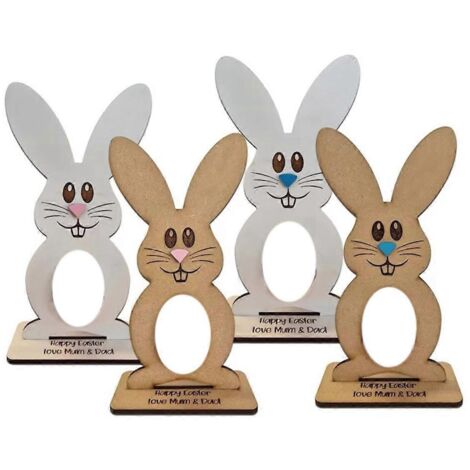 Support à œufs en bois, porte-œufs lapin, porte-œufs de Pâques en bois en forme de lapin --- (1/5)