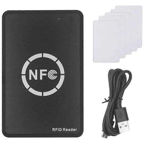 Lecteur de puces RFID NFC + 5 copies de cartes CUID 125K - Duplicateur RFID - Noir (1/5)