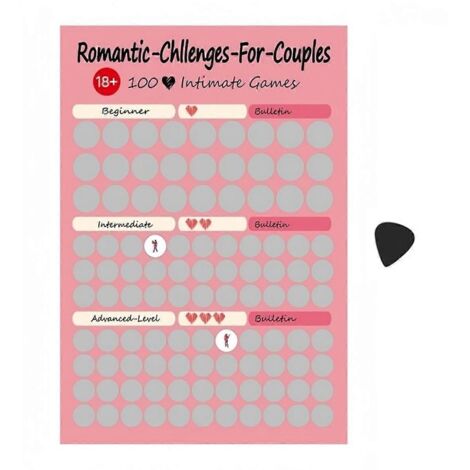 Affiche à gratter « Jeux d'amour » pour couples - Défi des 100 rendez-vous (1/5)