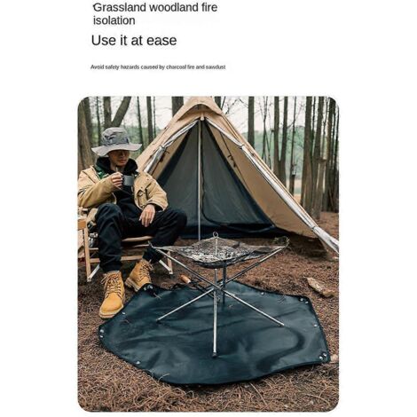 Tapis ignifuge pour camping, pique-nique, barbecue et réchaud de camping (1/5)