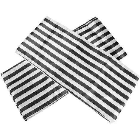 Nappe rayée en polyester pour le dîner (noir et blanc, lot de 2) (1/5)