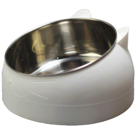 Gamelle pour animaux de compagnie, gamelle d'eau pour chat, gamelle mangeoire, blanche (1/5)