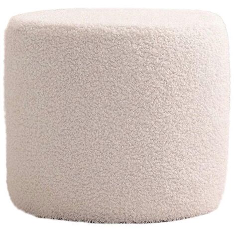 Pouf ottoman moelleux - Repose-pieds en mousse confortable blanc (1/5)