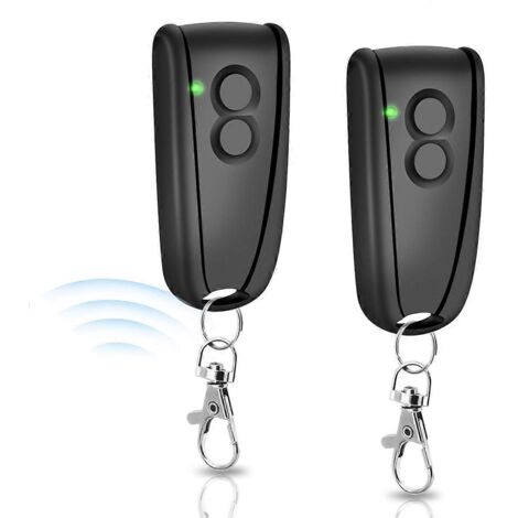 Lot de 2 télécommandes 433,92 MHz pour ouvre-porte de garage - Noires (1/5)