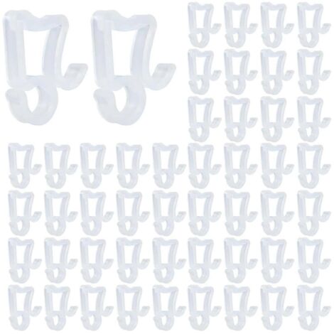 Crochets de gouttière, mini clips de fixation pour guirlandes lumineuses de Noël en plastique, clips de fixation pour éclairage extérieur -- (1/5)