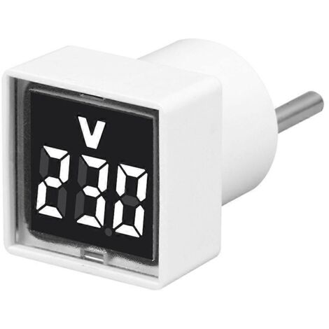 Voltmètre numérique testeur de tension avec affichage LED, prise UE, blanc (1/5)