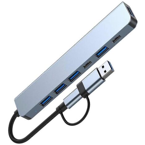 Hub USB-C, répartiteur et prolongateur USB 7 en 1 avec 4 ports USB et 2 ports USB-C (1/5)