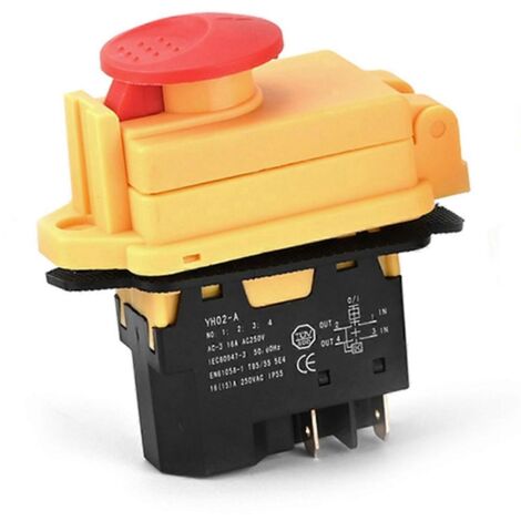 Interrupteur électromagnétique YH02-A 250 V, bouton-poussoir de démarrage 4 broches pour machine-- (1/5)