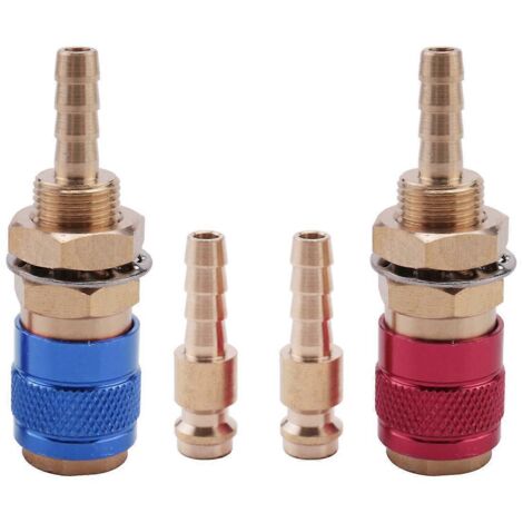 adaptateurs eau/air/gaz refroidis par eau de 6 mm, bleu + rouge (1/5)